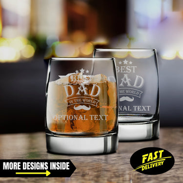 Best Dad in the World Whiskey Glasses Gifts For Dad